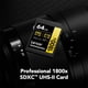 thumbnail image 2 of Tarjeta de memoria Lexar Professional 1800x UHS-II V60 de 256 GB, 2 of 9