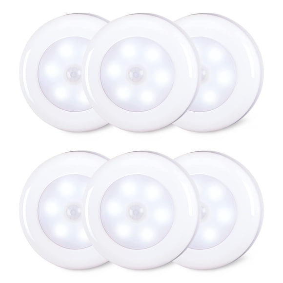 Luces con sensor de movimiento STAR-SPANGLED, paquete de 6 pilas AAA