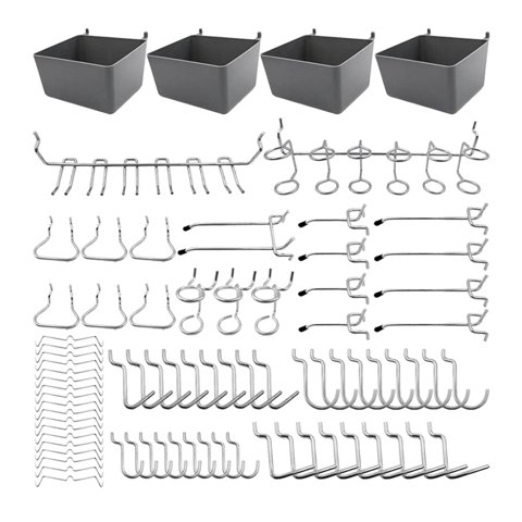 Ioensy - Ganchos Para Tablero Perforado Con Compartimientos Para Tablero Perforado Accesorios Para Tablero Perforado Utilidad Para Cobertizo De Herramientas