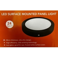 Fsl - Panel Led Sobrepuesto Redondo Negro 24W 6500K – Luz Fría