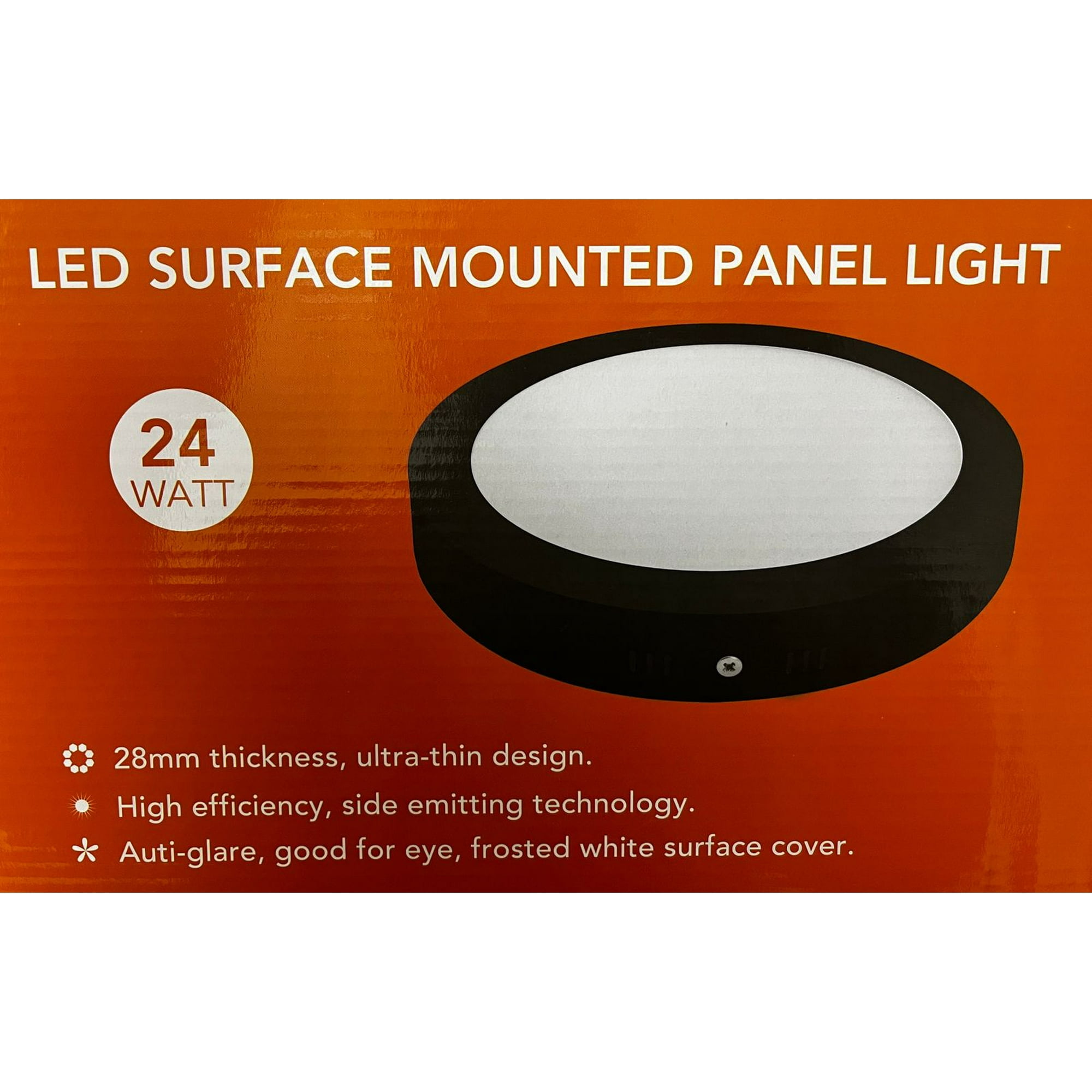 Fsl - Panel Led Sobrepuesto Redondo Negro 24w 6500k – Luz Fría