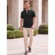 thumbnail image 2 of INSPIRE CHIC Camiseta Henley de Manga Corta Básica Casual para Hombre XL Negra, 2 of 5
