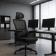 thumbnail image 3 of Silla Ergonómica Oficina Soporte Lumbar Ajustable Giratorio Negro, 3 of 8