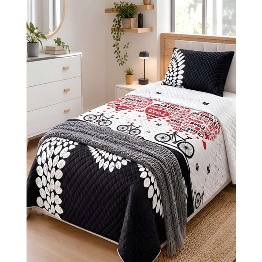 Mylhogar - Quilt 1.5 Plazas 180x230 Cm + Funda De Almohada
