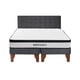 thumbnail image 1 of Cama Europea 2 Plazas Hermes + Respaldo Capitoné Madera Gris, 1 of 3