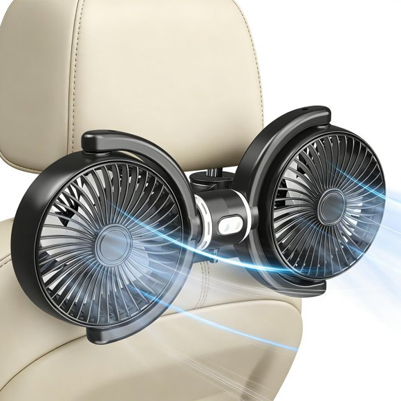 Ventilador de coche Trustnice de doble cabeza USB 180 cm 3 velocidades