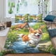 thumbnail image 1 of Juego de ropa de cama con diseño de perro adorable, funda nórdica de microfibra suave, funda de edredón de microfibra suave, calidad hotelera para niños, adolescentes y adultos., 1 of 3