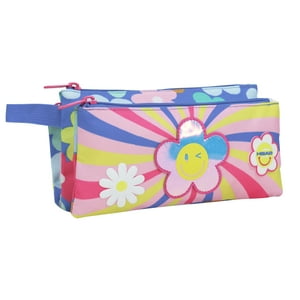 Estuche Infantil Triple Celerio Smile Flowers Morado Head