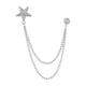 thumbnail image 1 of Broche De Los Hombres Cadenas De Cuello De Borla De Estrella De Cinco Puntas Para Abrigo De Fiesta Danza Plata, 1 of 3