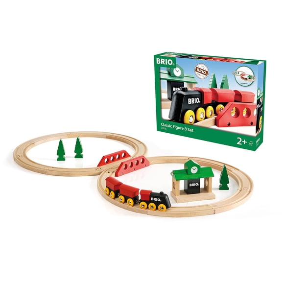 Toy Train Set Brio World Classic, figura 8, 22 piezas, 2 años o más