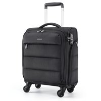 Bagsmart - Bolsa De Equipaje De Mano Smart Para Debajo Del Asiento De 16 Pulgadas Con Ruedas, Color Negro