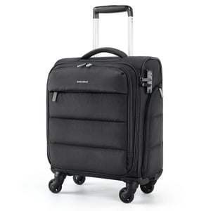 Bagsmart - Bolsa De Equipaje De Mano Smart Para Debajo Del Asiento De 16 Pulgadas Con Ruedas, Color Negro