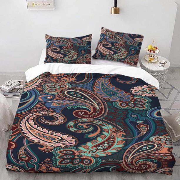 Paisley Pattern Print Duvet Cover Set Themed Bedding Set Duvet Cover Pillowcase Set Soft