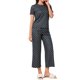 thumbnail image 4 of INSPIRE CHIC Conjunto de Pijama de Mujer Acanalado de Manga Corta Modal con Puños Volantes y Pantalones de Descanso Suaves 2XL Punto, 4 of 6
