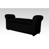 Jamaroff Home Atelier - Banqueta Baul Con Brazos Felpa Negro