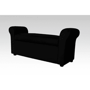 Jamaroff Home Atelier - Banqueta Baul Con Brazos Felpa Negro