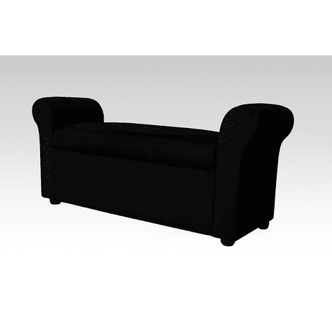 Jamaroff Home Atelier - Banqueta Baul Con Brazos Felpa Negro