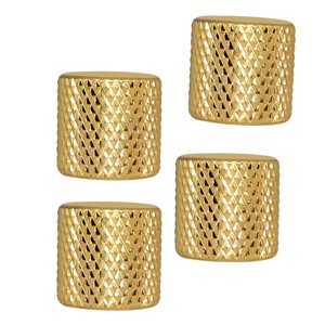 Magideal - Perilla De Control De Bajos De Metal De 4 Piezas, Perillas De Control De Volumen, Perilla De Control De Volumen, Tapa De Botón De Volumen De Guitarra , Dorado