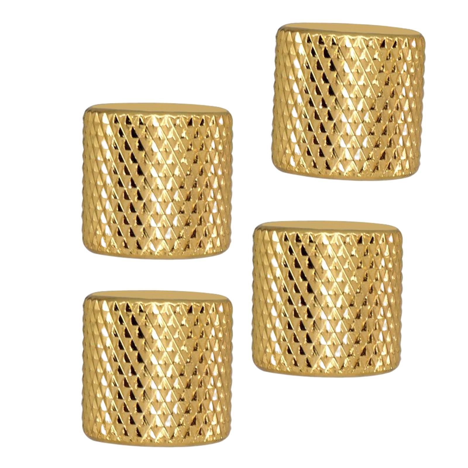 Magideal - Perilla De Control De Bajos De Metal De 4 Piezas, Perillas De Control De Volumen, Perilla De Control De Volumen, Tapa De Botón De Volumen De Guitarra , Dorado