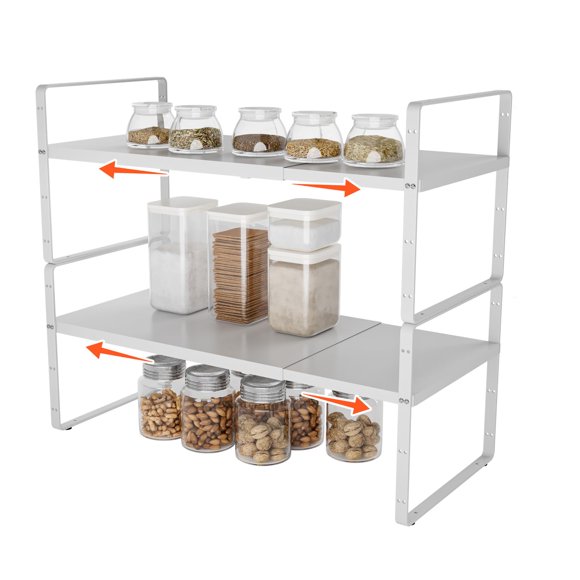 Estantes para armario DPZM 42‑69 cm blanco, paquete de 2, apilables