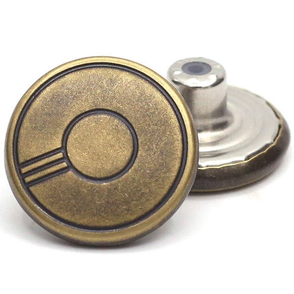 Botones de latón para jean 20 mm Enosea, juego de 12 sin coser