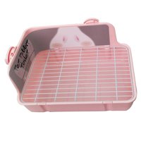 Magideal - Caja De Arena Para Conejos, Bandeja Portátil Para Entrenador De Orinal, Jaula De Ropa De Cama Estable Para Interiores, Inodoro Duradero Para Mascotas , Rosado