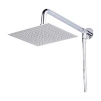 Alday - Kit Brazo De Ducha Para Flexible De 30Cm + Plato Cuadrado N8 En Acero Inoxidable