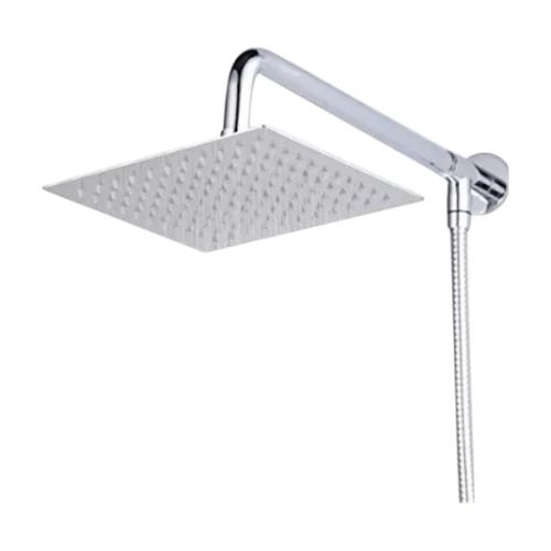 Alday - Kit Brazo De Ducha Para Flexible De 30Cm + Plato Cuadrado N8 En Acero Inoxidable