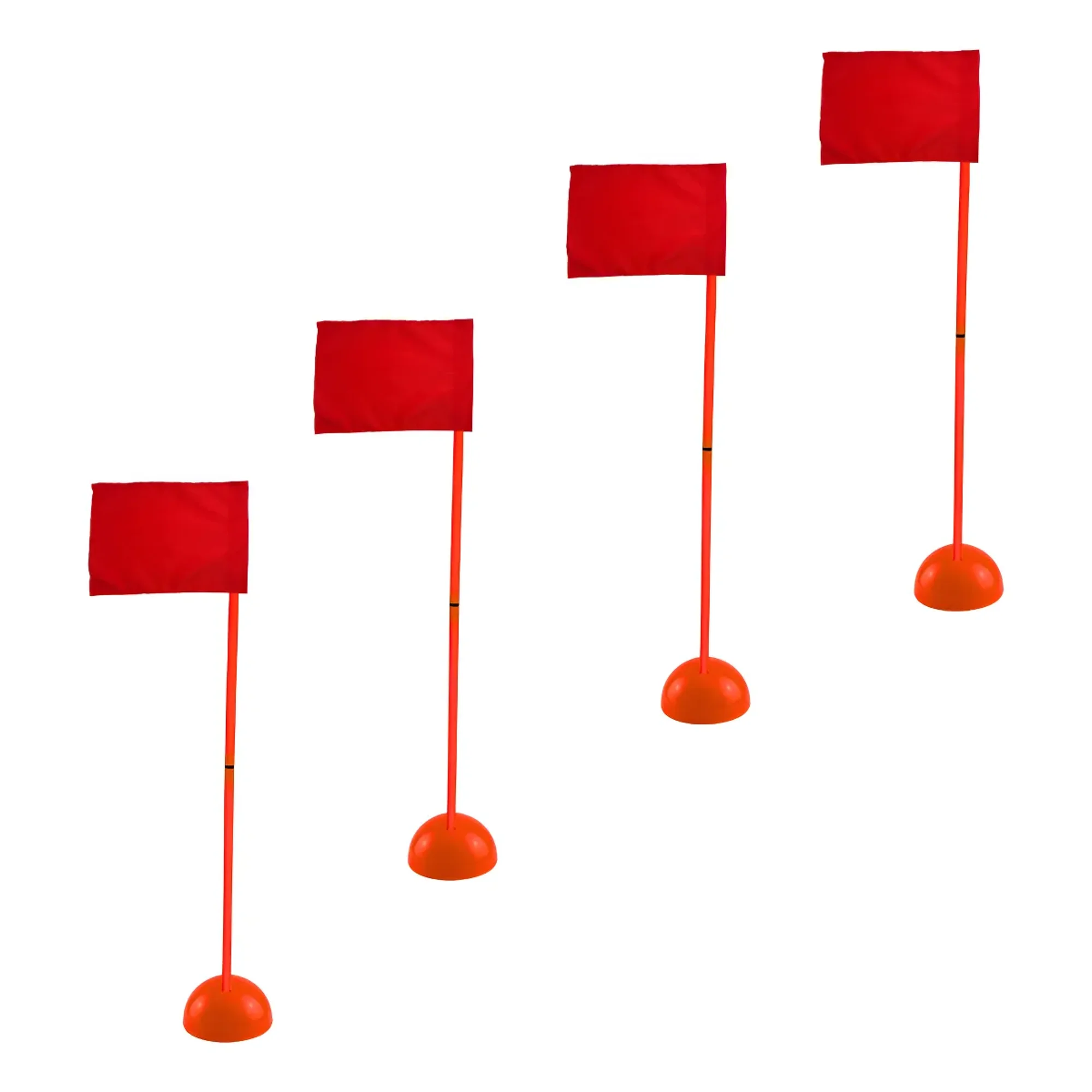 Linea Sport - Pack 4 Banderines Corner Enroscable Con Base 1.50 Mtrs