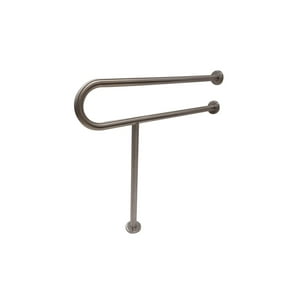 Maxcare - Barra De Muro Piso Acero Inoxidable Gris
