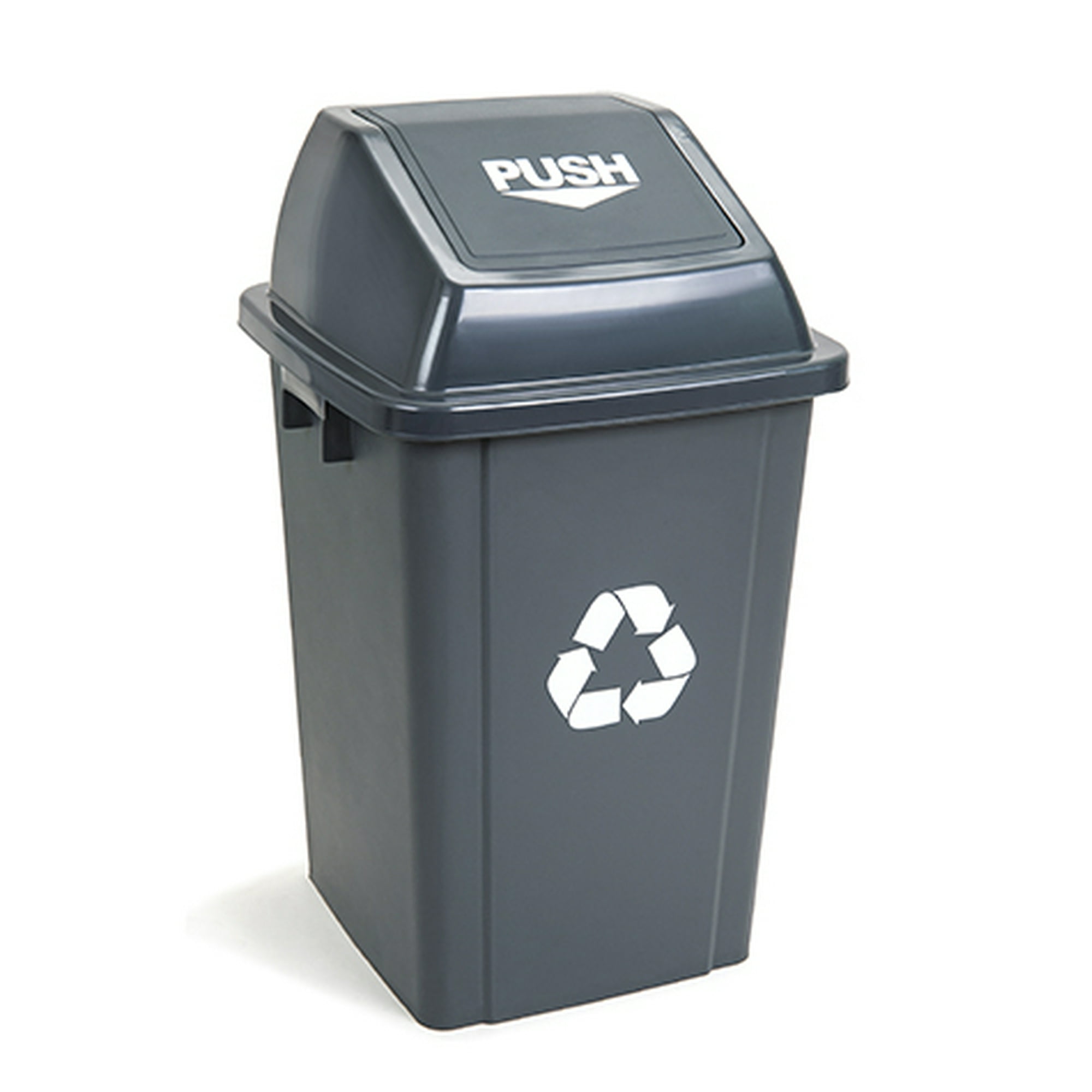 Recilock - Basurero Tapa De Push: 60 Litros - Gris Oscuro