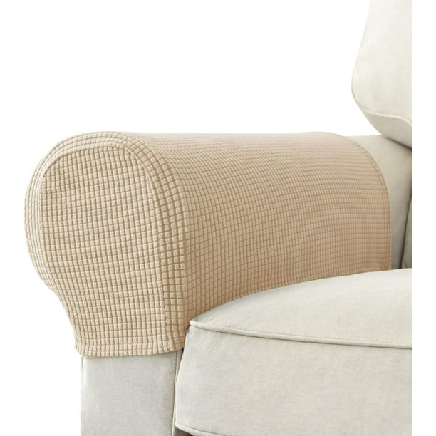 Juego de 2 fundas elásticas de jacquard para reposabrazos de sofá y sillón, antideslizantes, para reposabrazos de sofá reclinable.