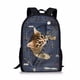 thumbnail image 1 of Black Denim Pocket Cat Student School Bag Kitten Printed Backpack Teenager Daily Casual Backpack Women Men Travel Rucksacks, 1 of 3