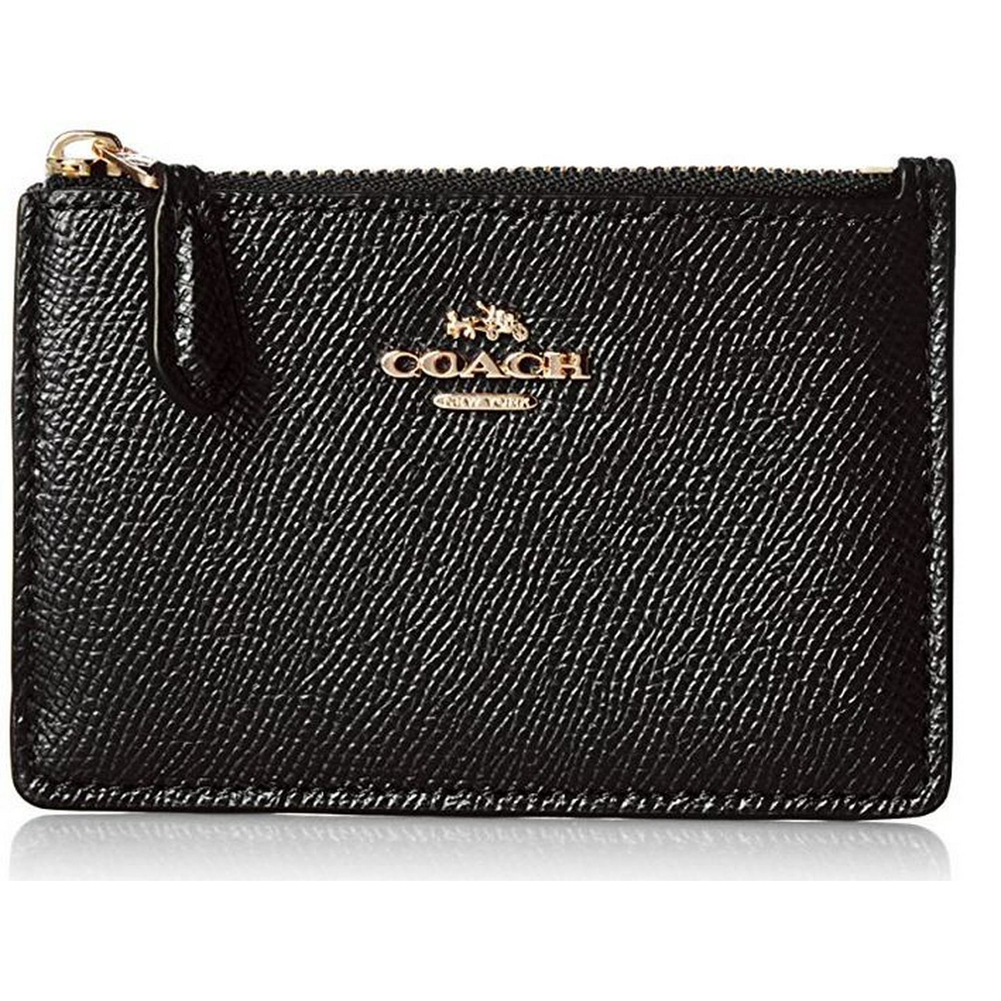 Cartera Coach Estuche Skinny Piel Cruzada Dorado Claro Negro