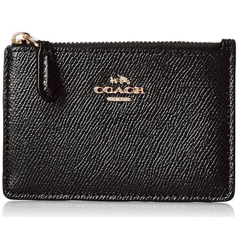 Cartera Coach Estuche Skinny Piel Cruzada Dorado Claro Negro