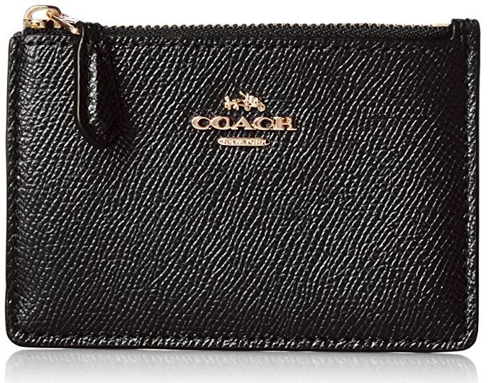 Cartera Coach Estuche Skinny Piel Cruzada Dorado Claro Negro
