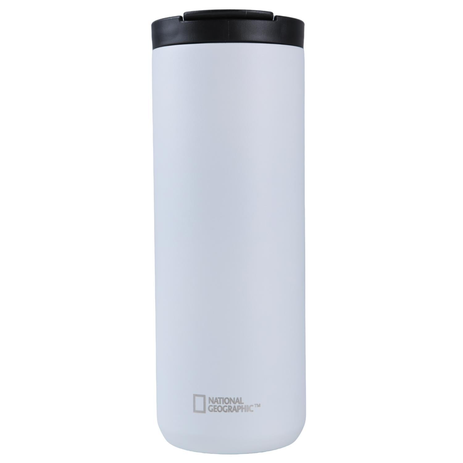 National Geographic - Mug Acero Inoxidable Tapa Flip Antideslizante 500ml Blanco