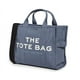 thumbnail image 1 of Cartera Marc Jacobs Womens Canvas Solid Print Tote Handbag Blue Shadow, 1 of 2