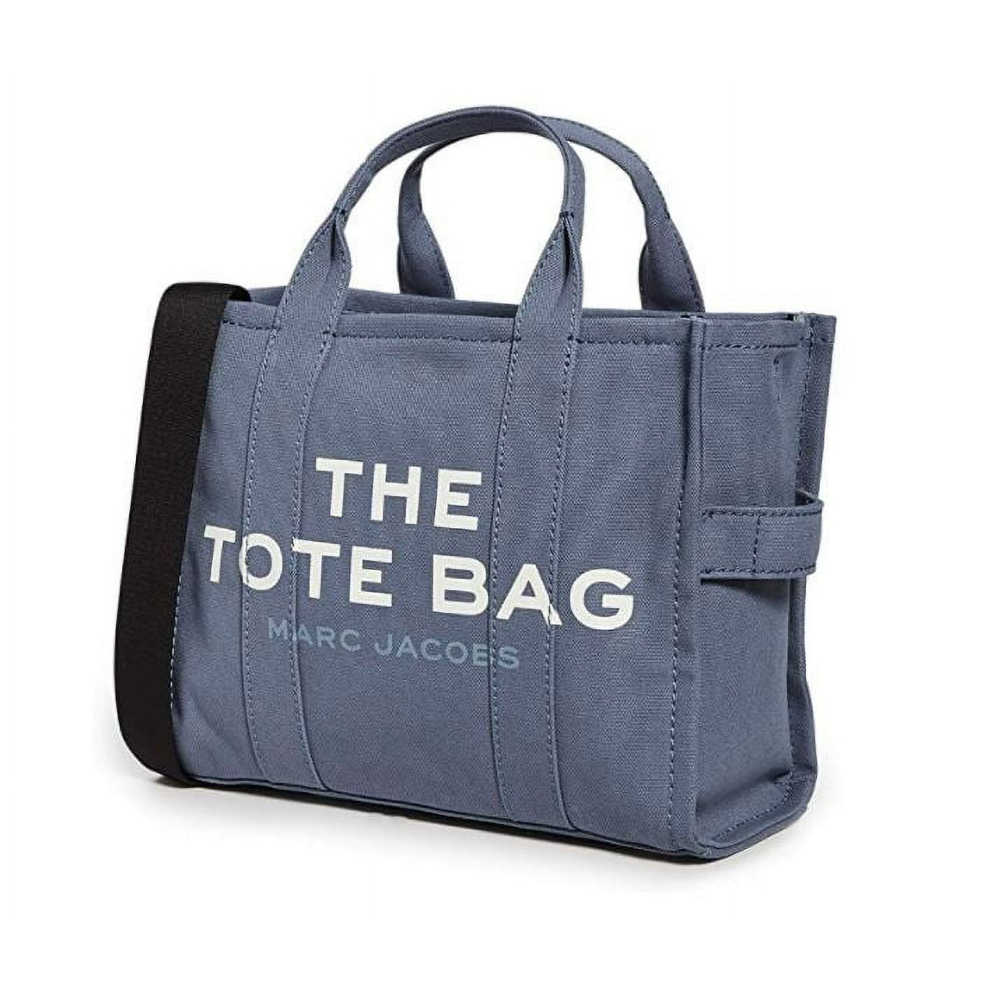 Cartera Marc Jacobs Womens Canvas Solid Print Tote Handbag Blue Shadow