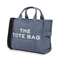 Cartera Marc Jacobs Womens Canvas Solid Print Tote Handbag Blue Shadow