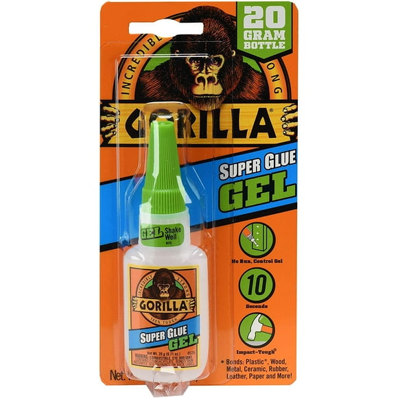 Gorilla Super Glue Gel, 20 gramos, transparente, (Pack de 1) Gorilla Gorilla