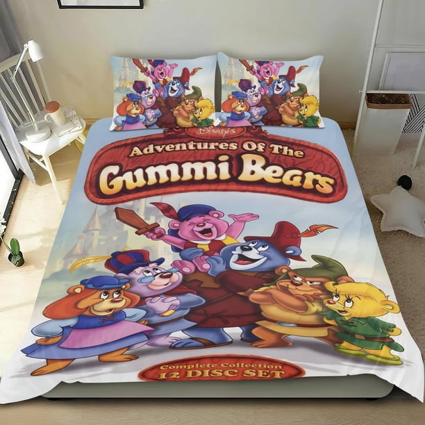 Aventuras de los Osos Gummi Conjunto de sábanas temático, trío de piezas, cómodo y amigable con la piel, diseño único, regalo de decoración para el hogar para familiares, amigos y fans,135cm *200cm