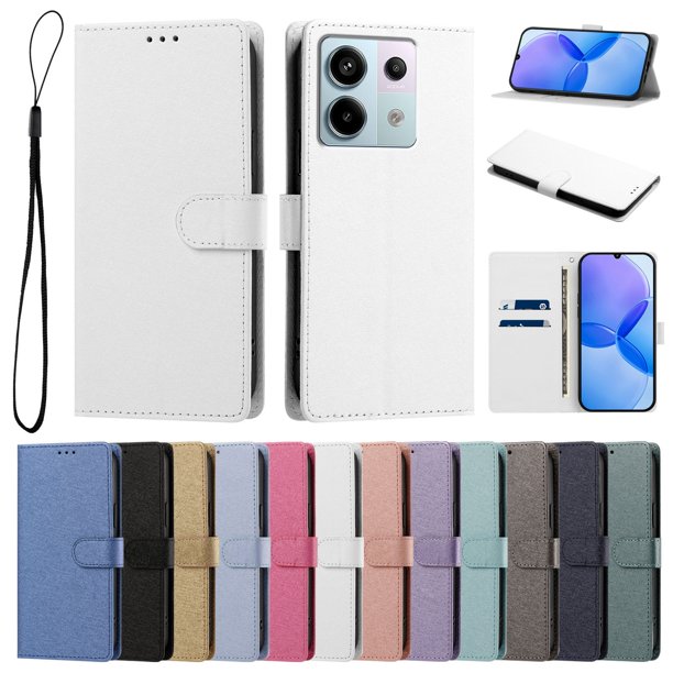 Cartera Funda para Xiaomi Redmi Note 13 Pro 5G Carga Inalámbrica, Blanco