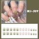thumbnail image 1 of Glossy Green Tip and White Flower Design Press On Nails for Women and Girls - Short Coffin False Nails with Ballerina Design, 1 of 2