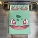 thumbnail image 1 of PokmonBulbasaur Face 3 Piece Sets Full/Queen Size - Reversible Microfiber Quilts with Shams Soft Lightweight Bedspread Coverlet Comforter for All Season Bed Sheets, 1 of 4