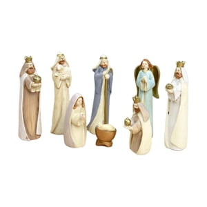 Magideal - Belén Escena De La Natividad Coleccionable Navidad Decoración Navideña Manualidades De Interior Regalos Religiosos Estatua De La Sagrada Familia De Je Color
