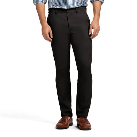 Pantalones Izod American Chino De Corte Recto Para Hombre, Negro