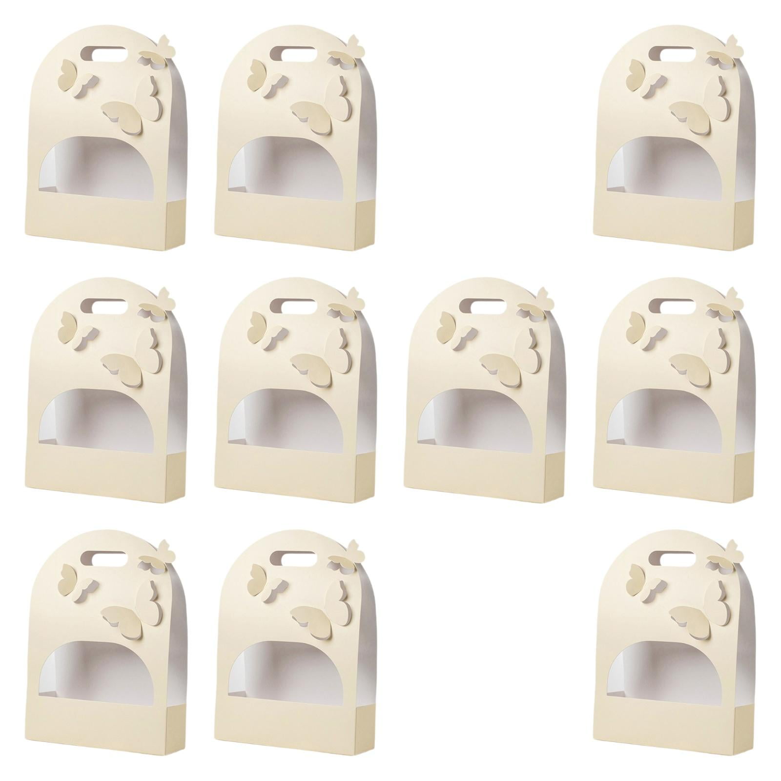 Bothyi - Caja De Flores De Mariposa 3d De 10 Piezas, Caja De Flores De Papel Para Fiesta, Ramo De Boda, Color Amarillo Cremoso