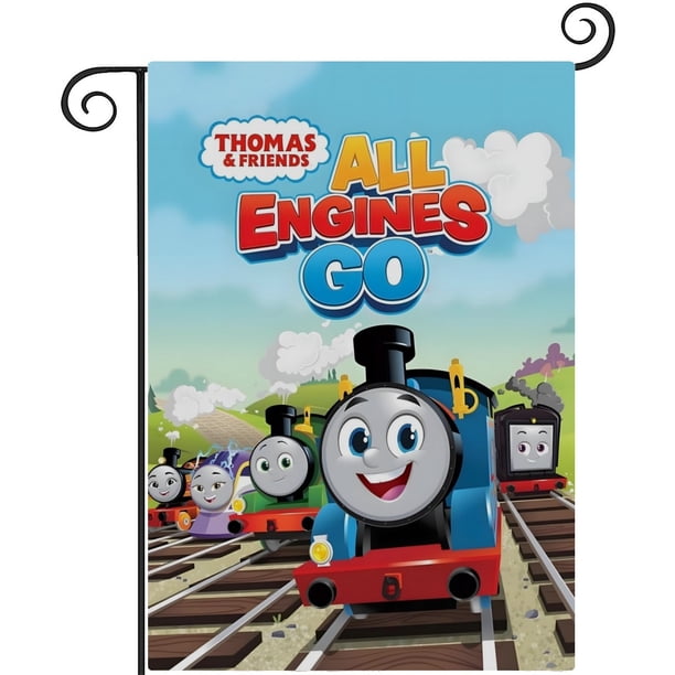 Thomas-bandera de jardín temática. Regalo perfecto para fans, amigos y familiares, ideal para actividades al aire libre y decoración de fiestas.28CM*45CM