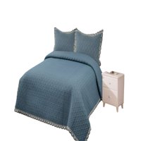 Genérico - Cubrecama Quilt De Verano Bordado 2 Plazas Verde